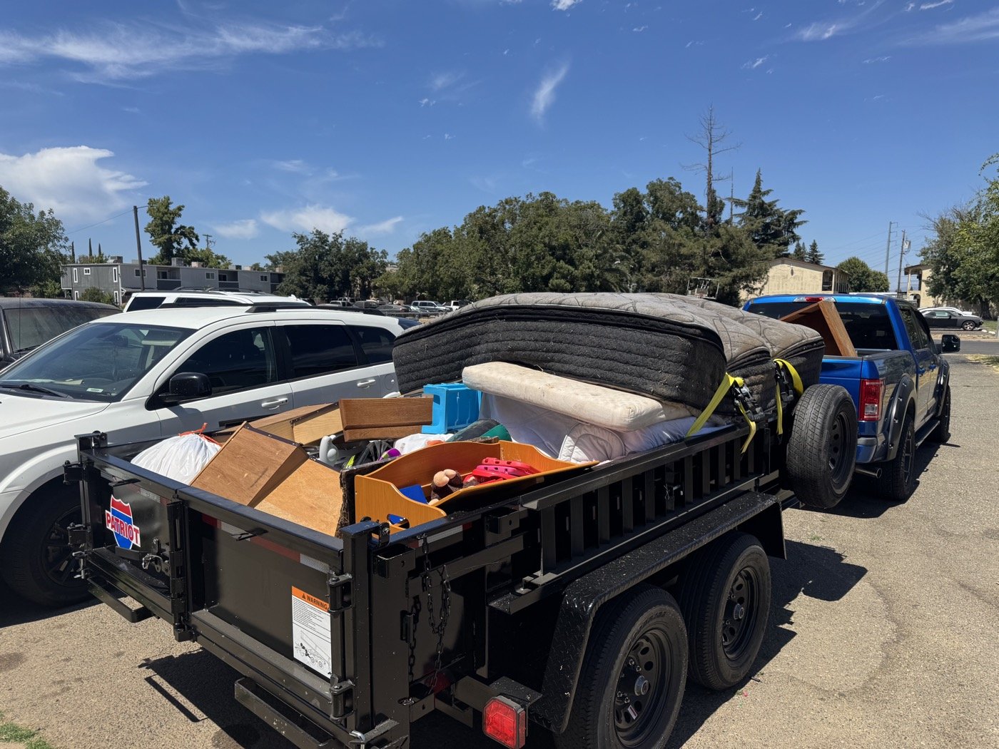 After: full trailer loaded and hauled away